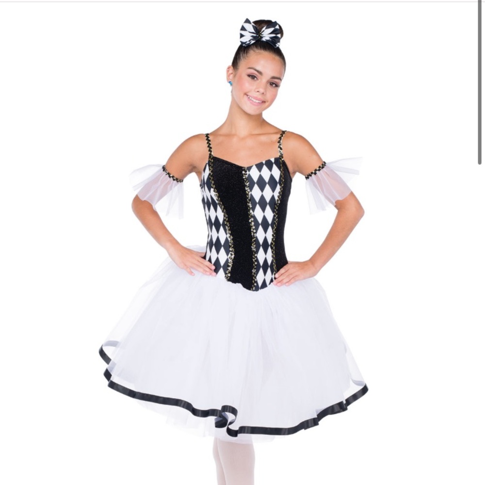 Wish Come True- Wind Up Doll- Harlequin Black and White Kids Costume Size IMC